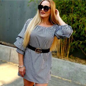 Checkered Tunic Dress